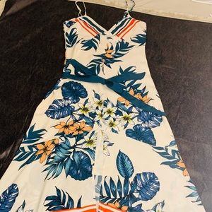 Tropical summer high-low tank dress